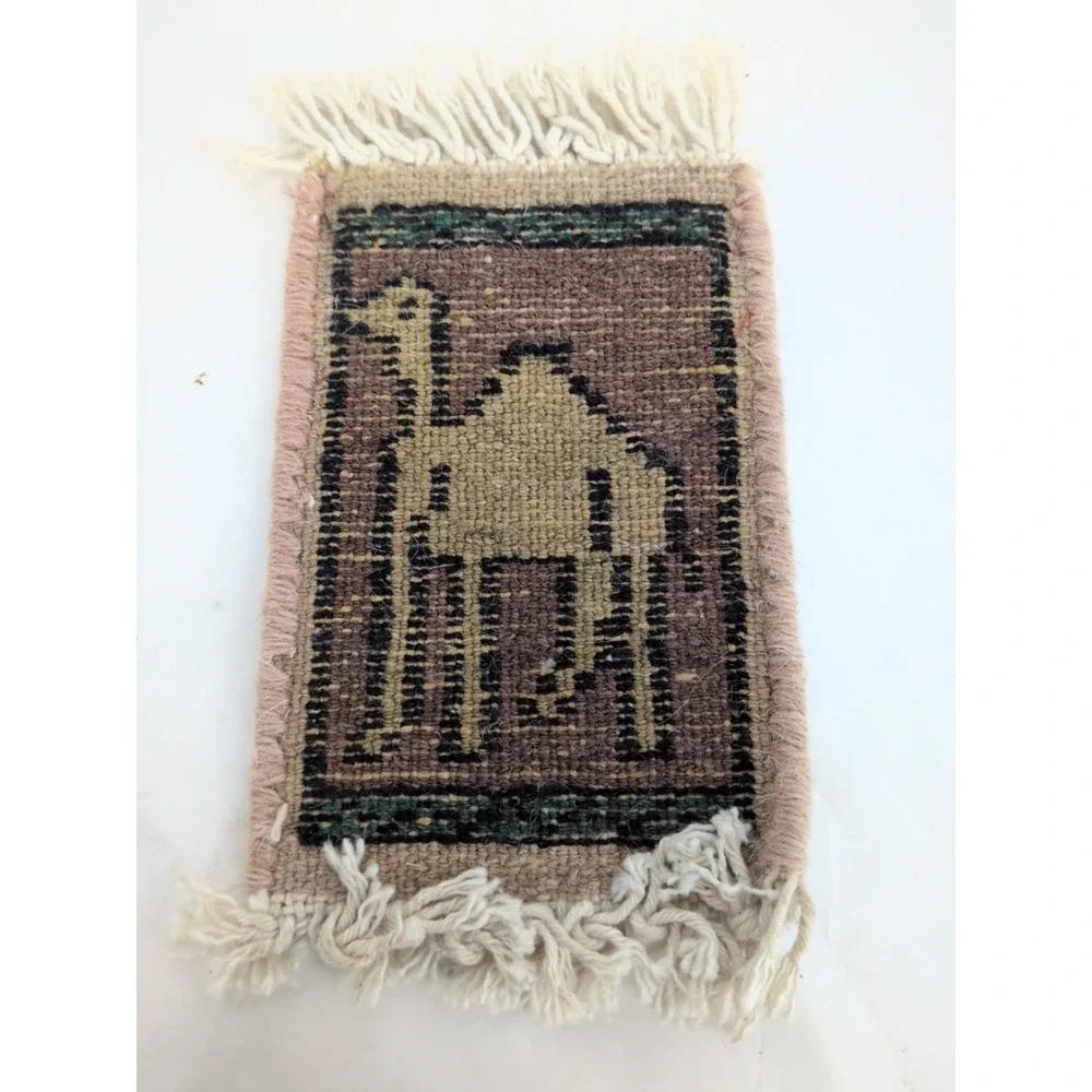 Egyptian Handmade Wool Miniature Rugs Camel Dollhouse Mug Placemat Accent Decor